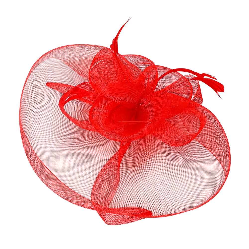 iLLASPARKZ Mesh Flower Feather Pointed Fascinator / Headband