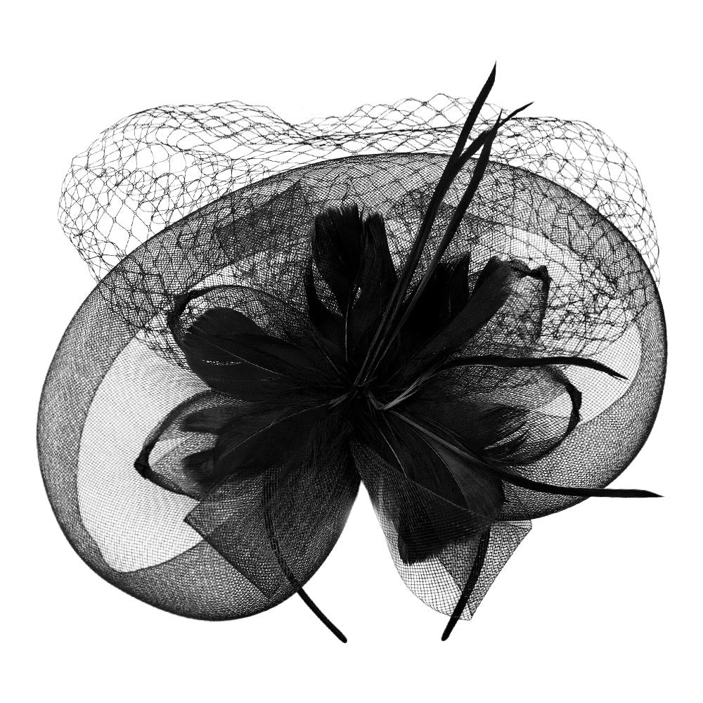 iLLASPARKZ Flower Feather Mesh Fascinator / Headband