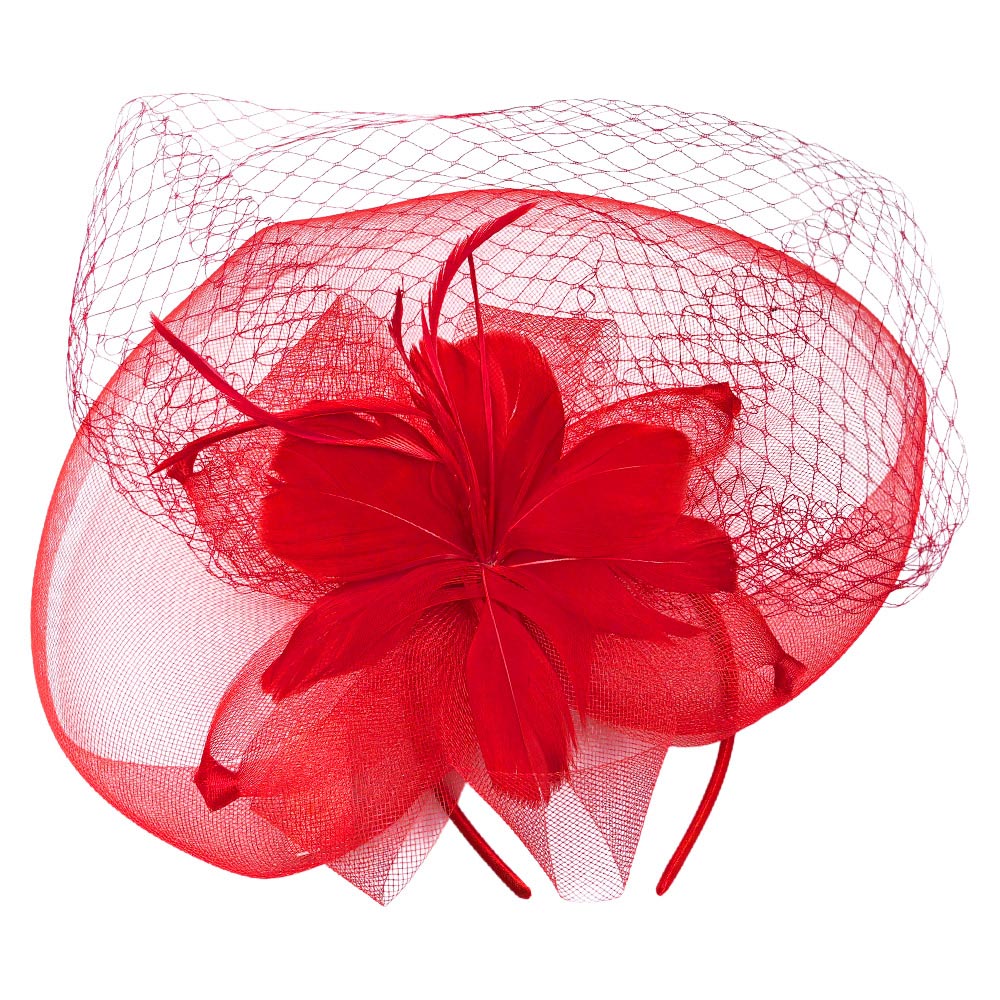 iLLASPARKZ Flower Feather Mesh Fascinator / Headband