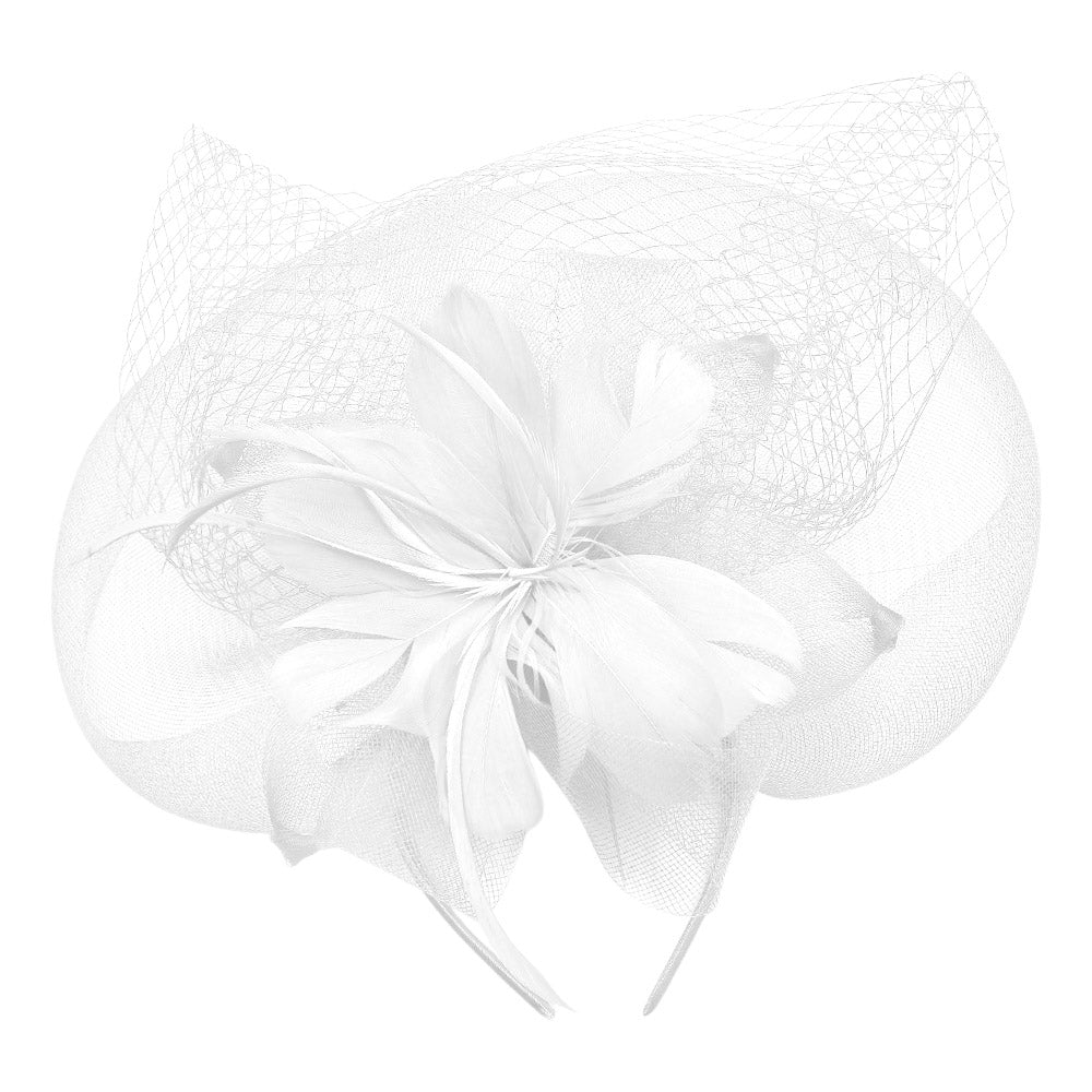 iLLASPARKZ Flower Feather Mesh Fascinator / Headband