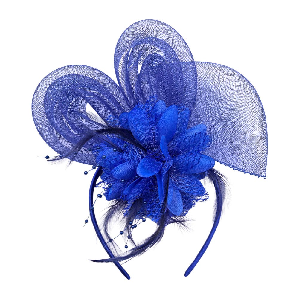 iLLASPARKZ Bow Flower Feather Mesh Fascinator / Headband