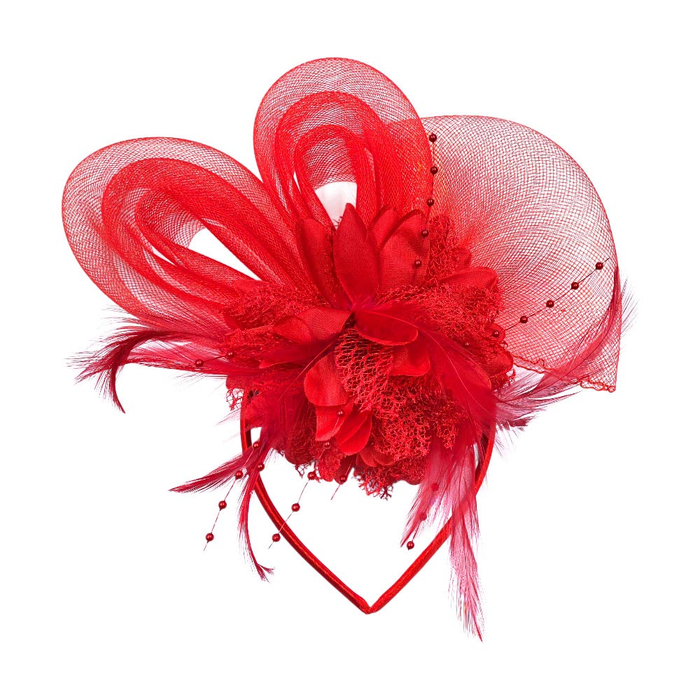 iLLASPARKZ Bow Flower Feather Mesh Fascinator / Headband