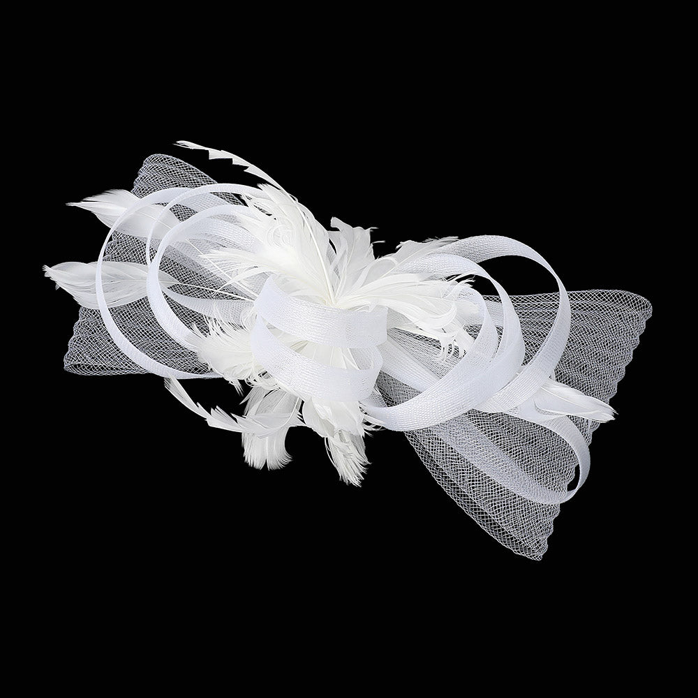 iLLASPARKZ Feather Embellished Mesh Bow Fascinator / Headband