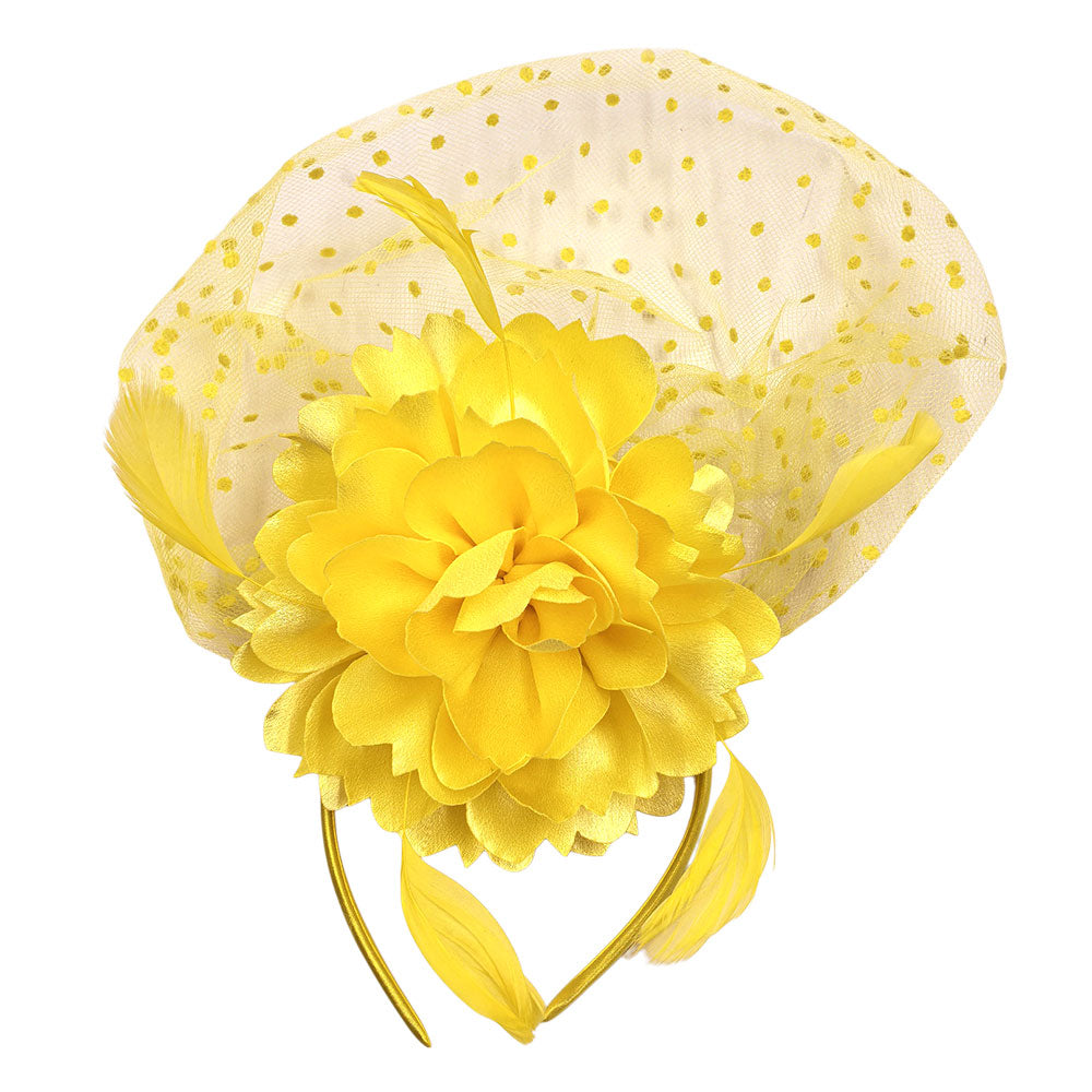 iLLASPARKZ Flower Feather Veil Fascinator / Headband