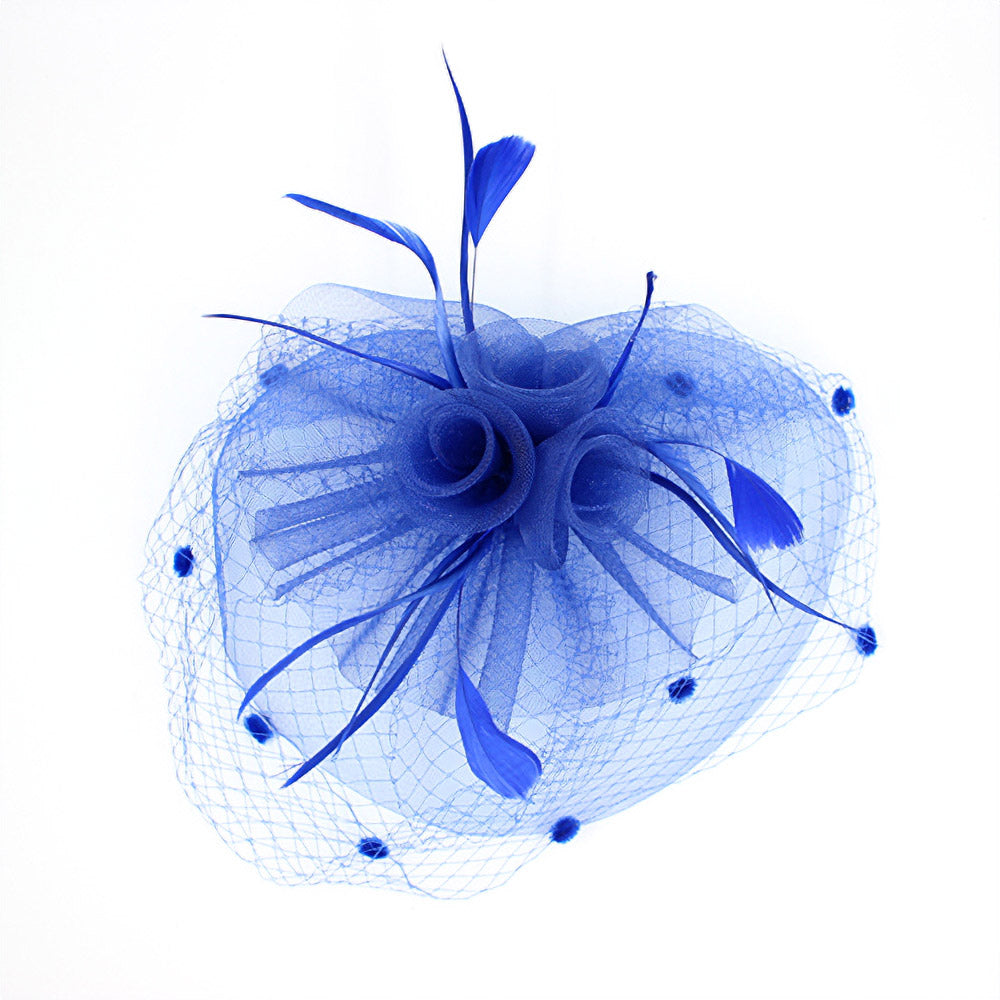 iLLASPARKZ Flower Feather Mesh Bow Fascinator / Headband