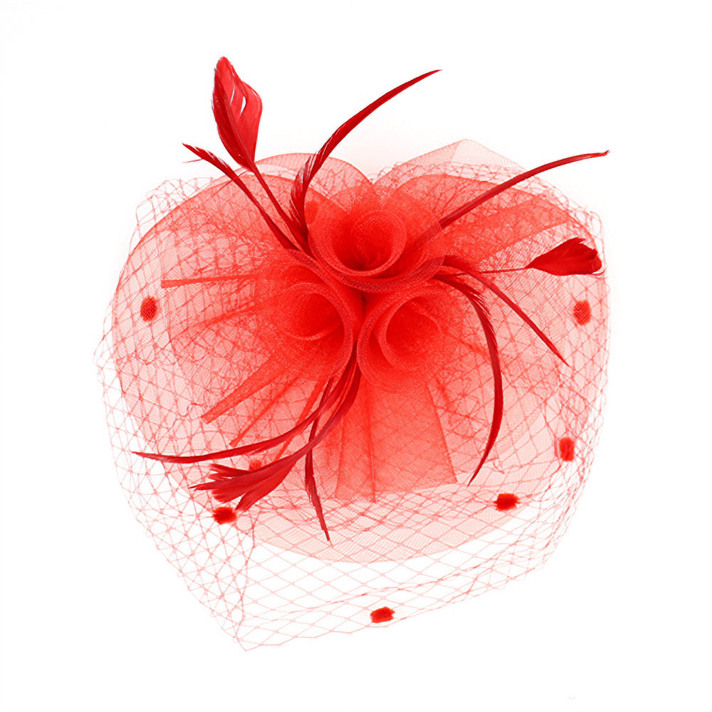iLLASPARKZ Flower Feather Mesh Bow Fascinator / Headband