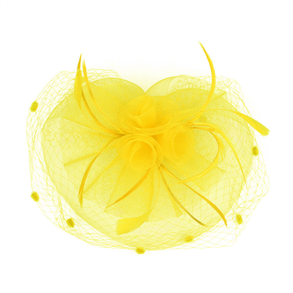 iLLASPARKZ Flower Feather Mesh Bow Fascinator / Headband