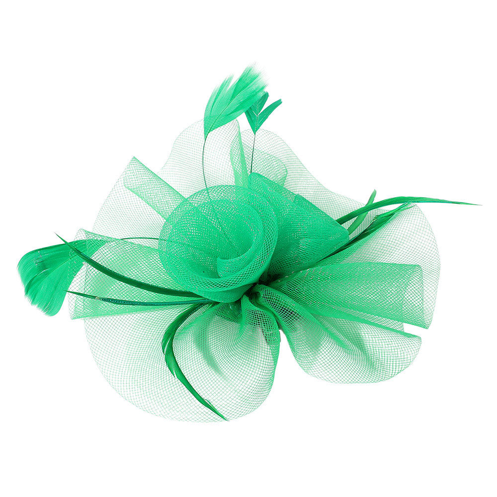 iLLASPARKZ Mesh Flower Feather Mesh Fascinator / Headband