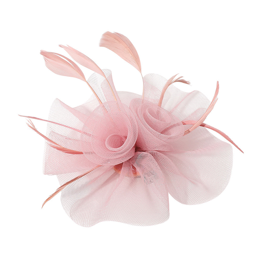 iLLASPARKZ Mesh Flower Feather Mesh Fascinator / Headband