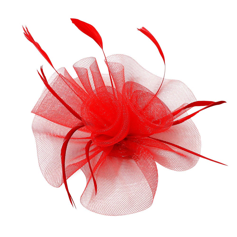 iLLASPARKZ Mesh Flower Feather Mesh Fascinator / Headband