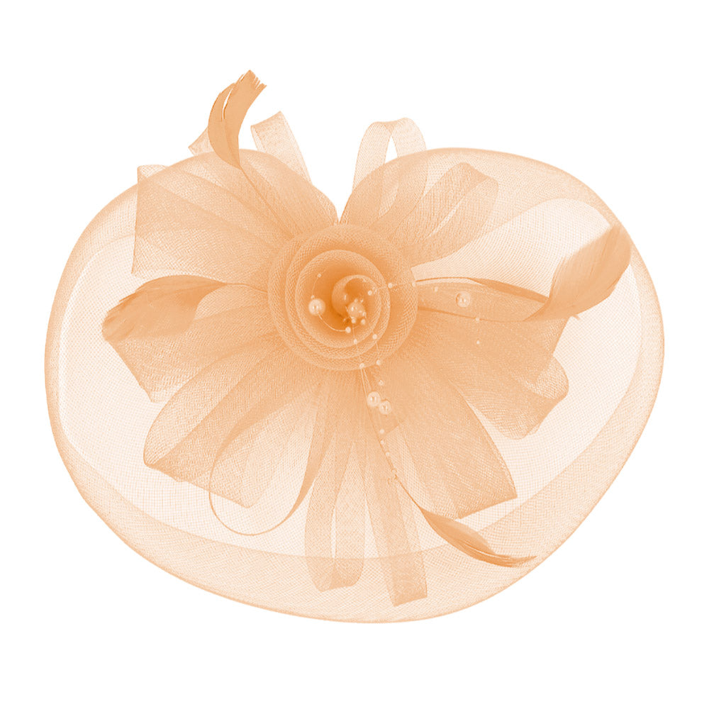 iLLASPARKZ Pearl Feather Mesh Flower Fascinator / Headband