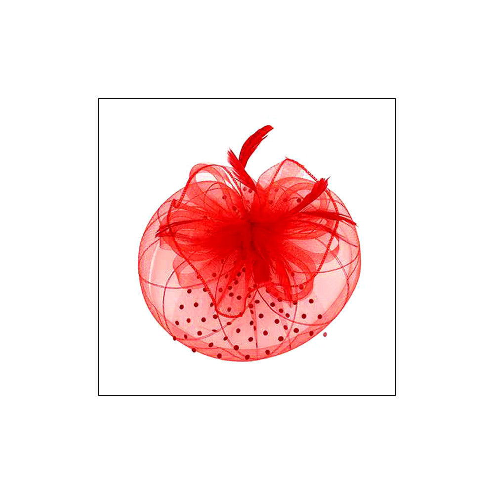 iLLASPARKZ Bow Feather Mesh Flower Fascinator / Headband