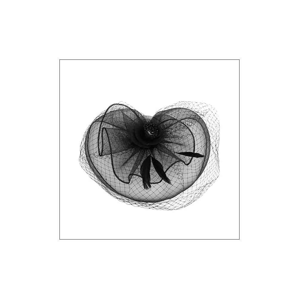iLLASPARKZ Flower Feather Mesh Fascinator / Headband