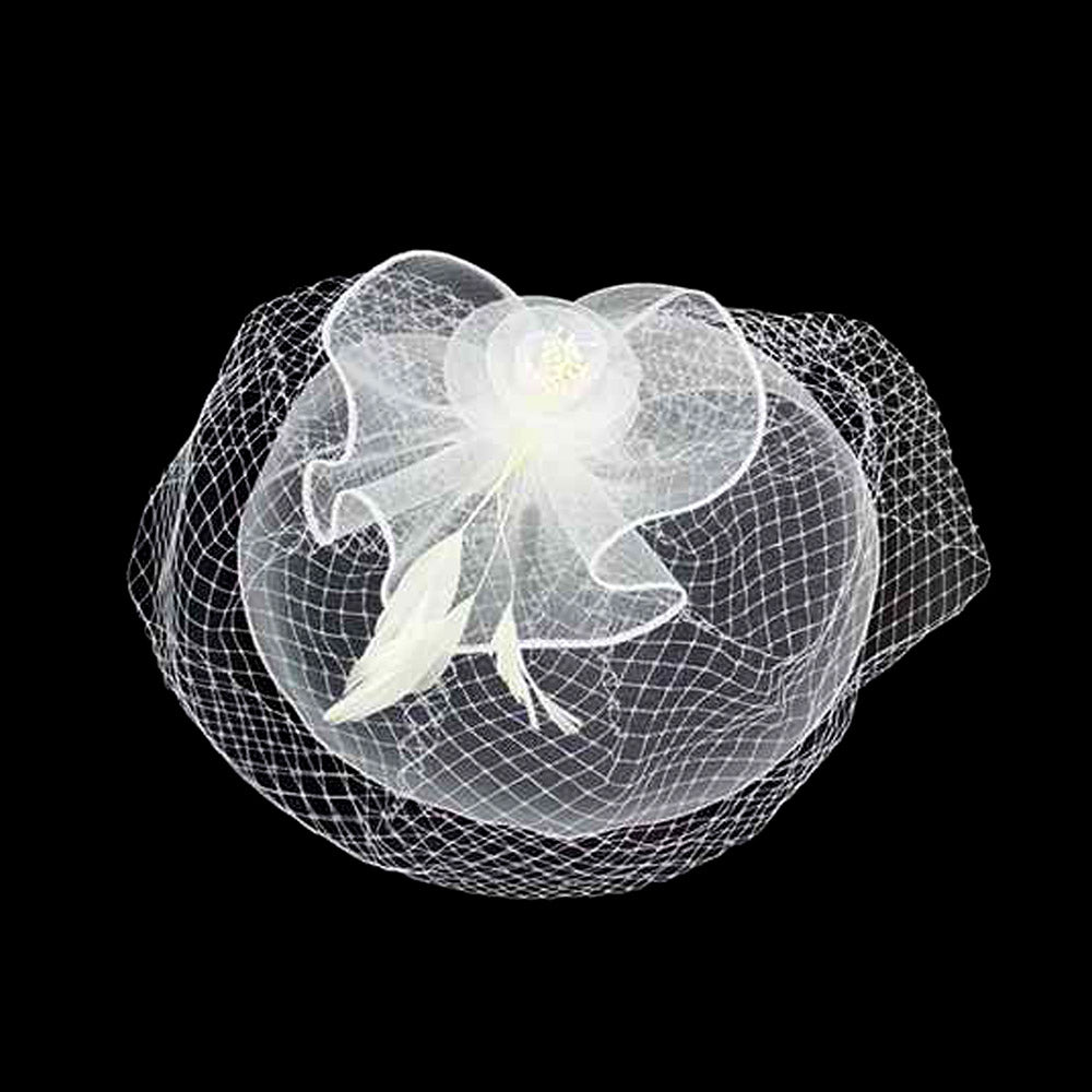 iLLASPARKZ Flower Feather Mesh Fascinator / Headband