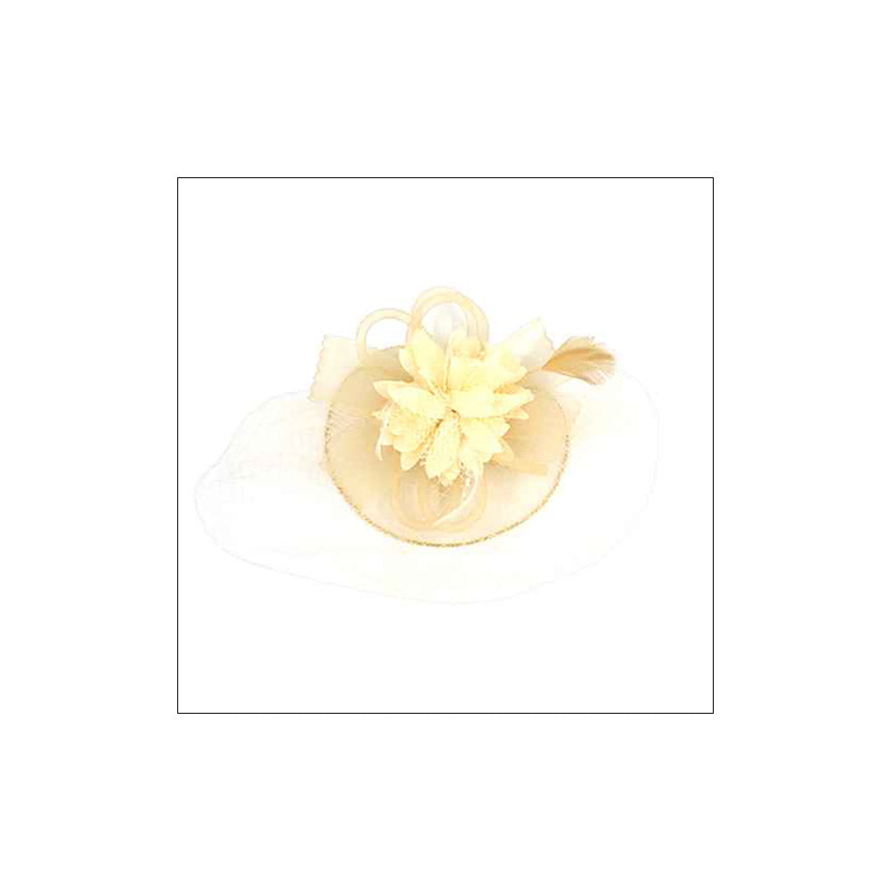 iLLASPARKZ Bow Flower Feather Mesh Fascinator / Headband