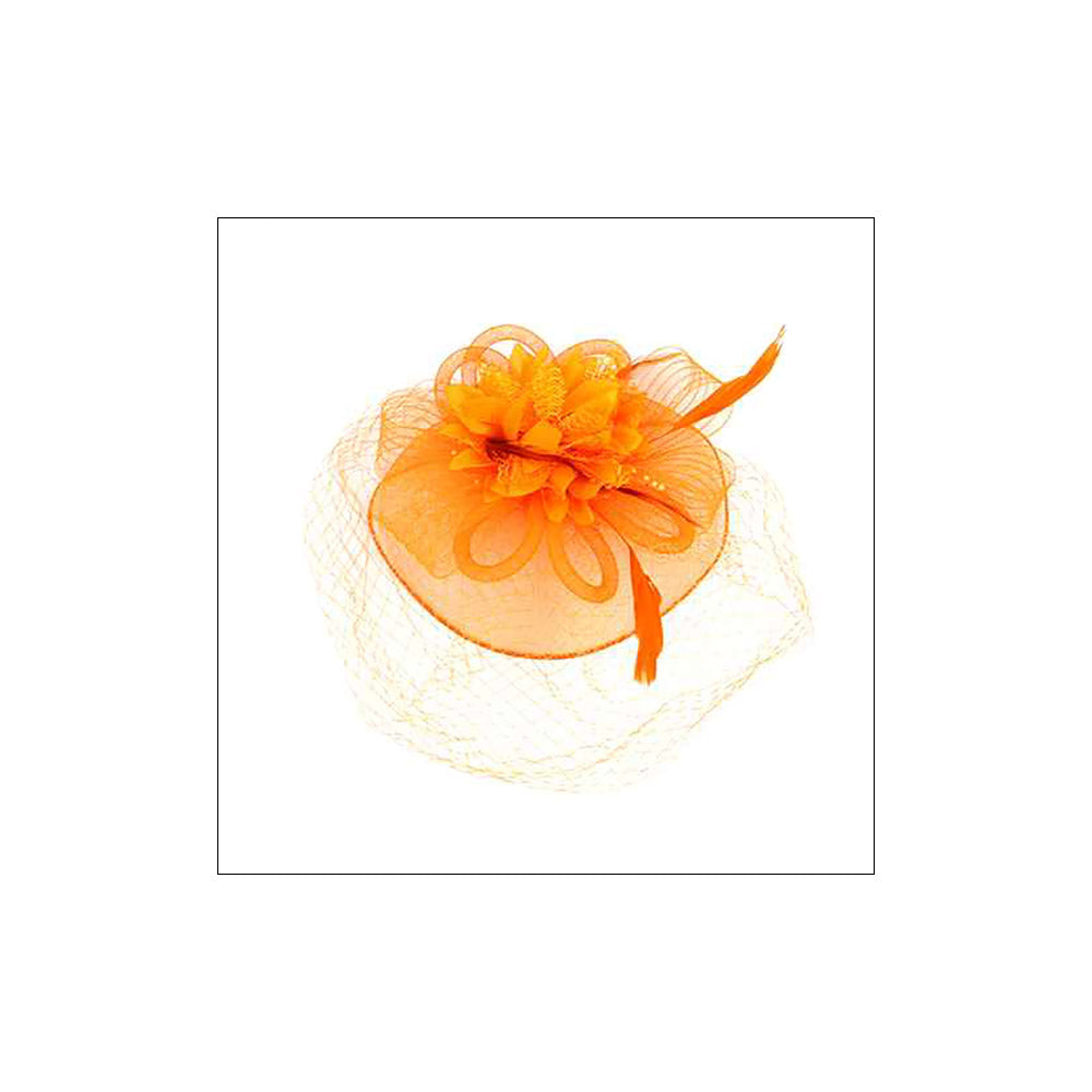 iLLASPARKZ Bow Flower Feather Mesh Fascinator / Headband