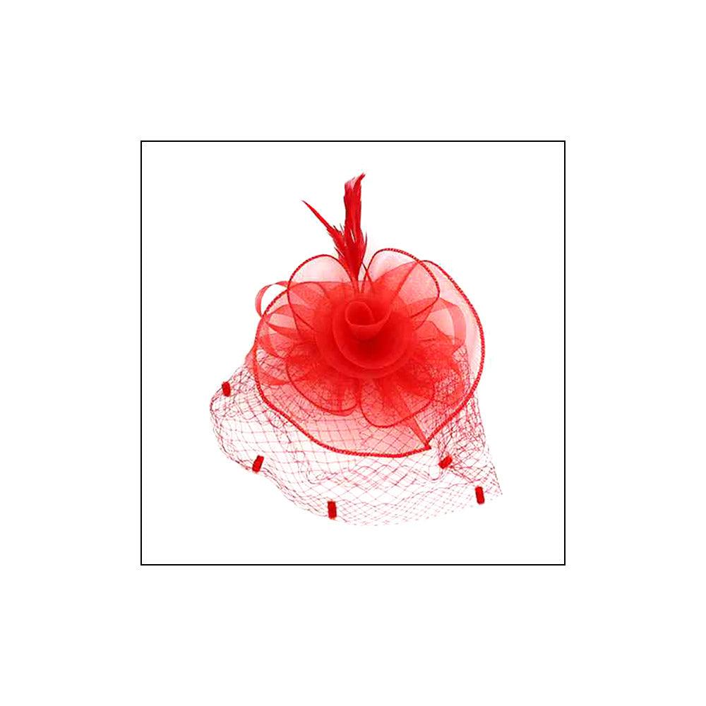 iLLASPARKZ Flower Feather Mesh Fascinator / Headband