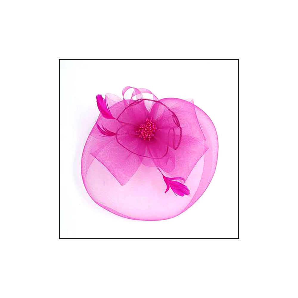 iLLASPARKZ Bow Flower Feather Mesh Fascinator / Headband