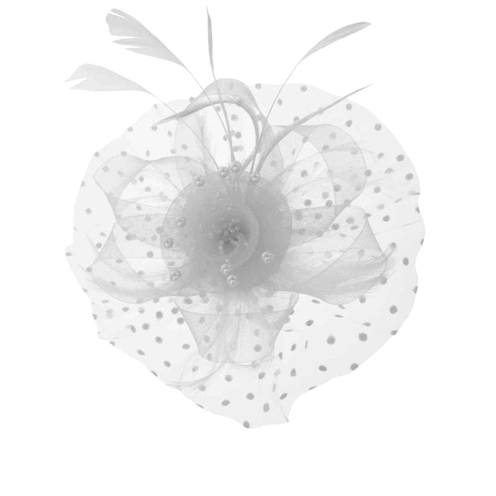 iLLASPARKZ Floral Beads Feather Net Fascinator / Headband