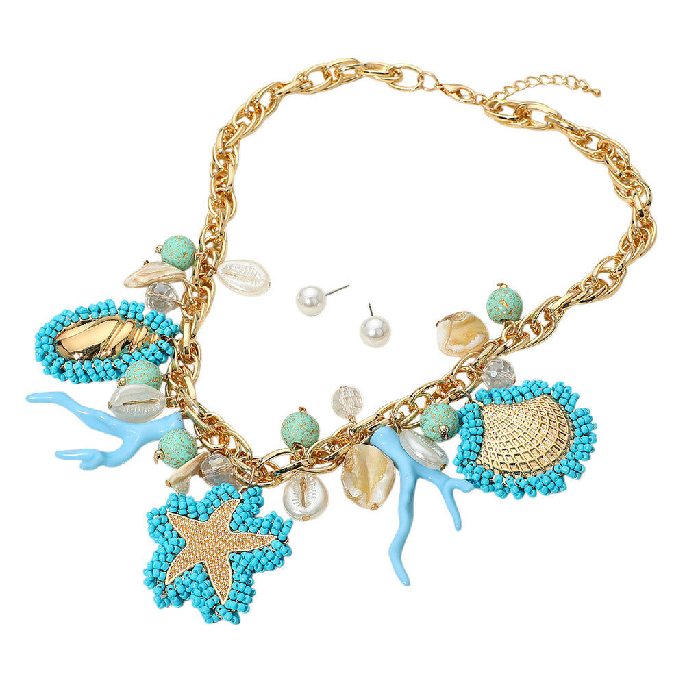 iLLASPARKZ Chunky Ocean Inspired Statement Necklace