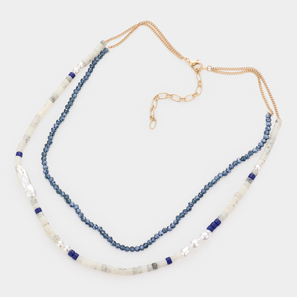 iLLASPARKZ Pearl Beaded Double Layered Necklace