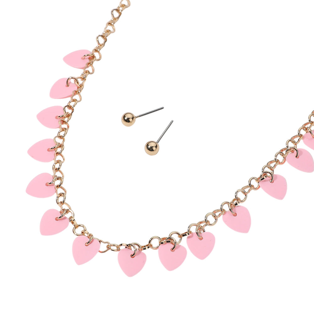 iLLASPARKZ Heart Sequin Station Necklace