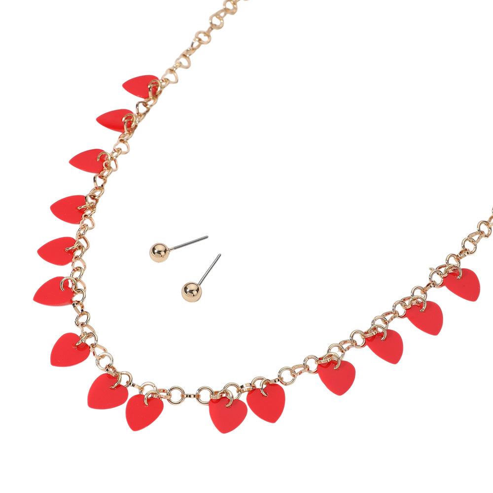 iLLASPARKZ Heart Sequin Station Necklace