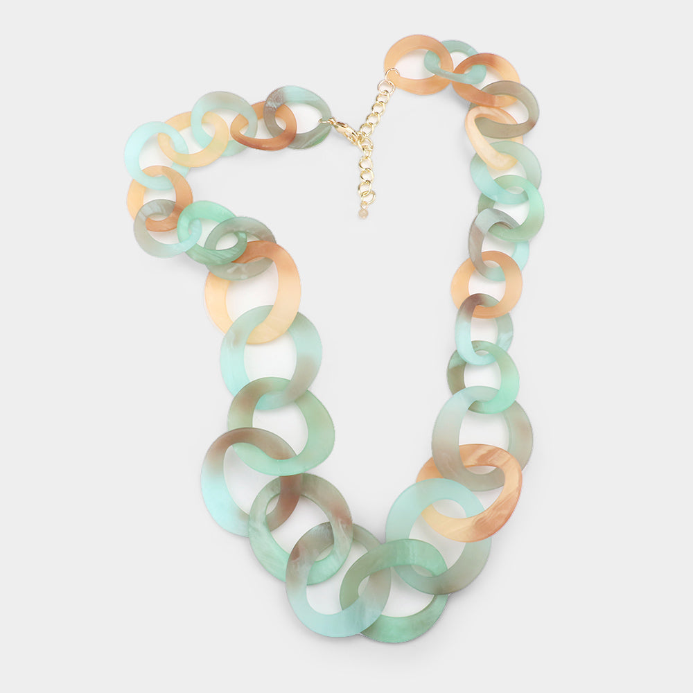 iLLASPARKZ Bold Celluloid Acetate Link Long Necklace