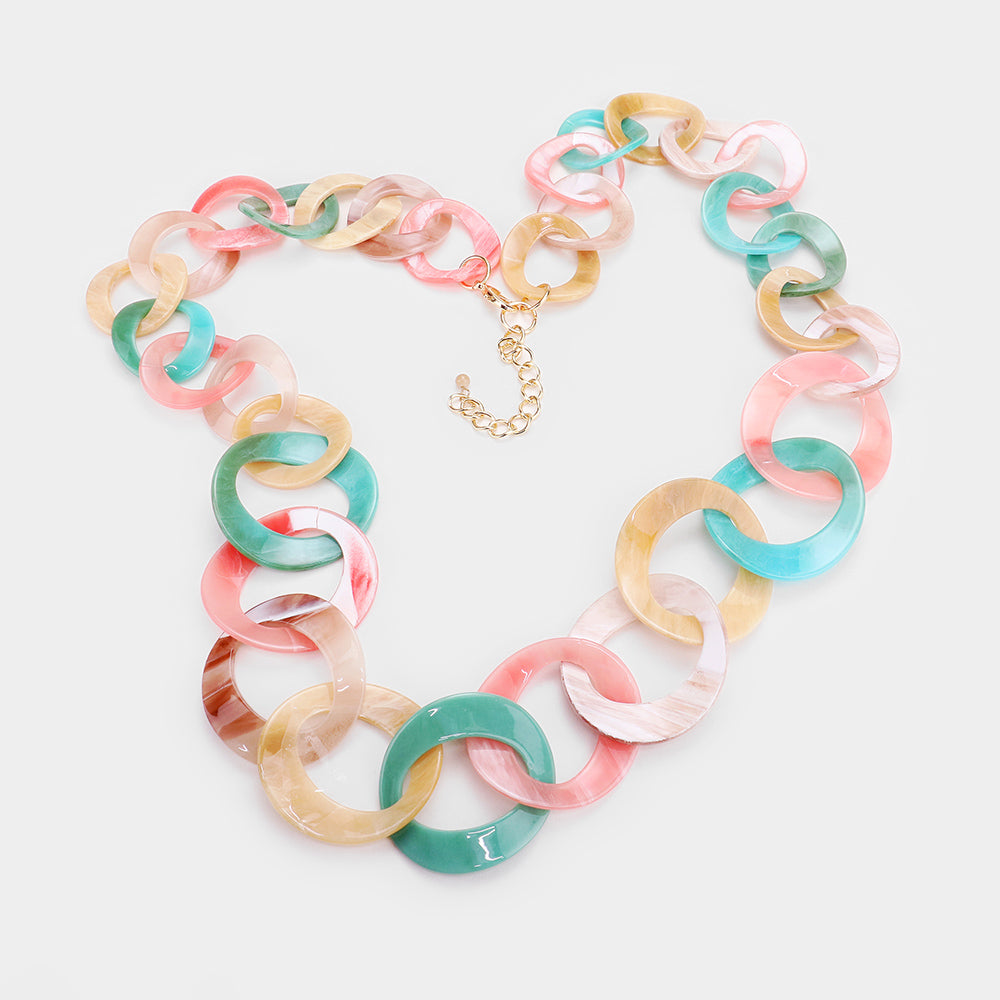 iLLASPARKZ Bold Celluloid Acetate Link Long Necklace