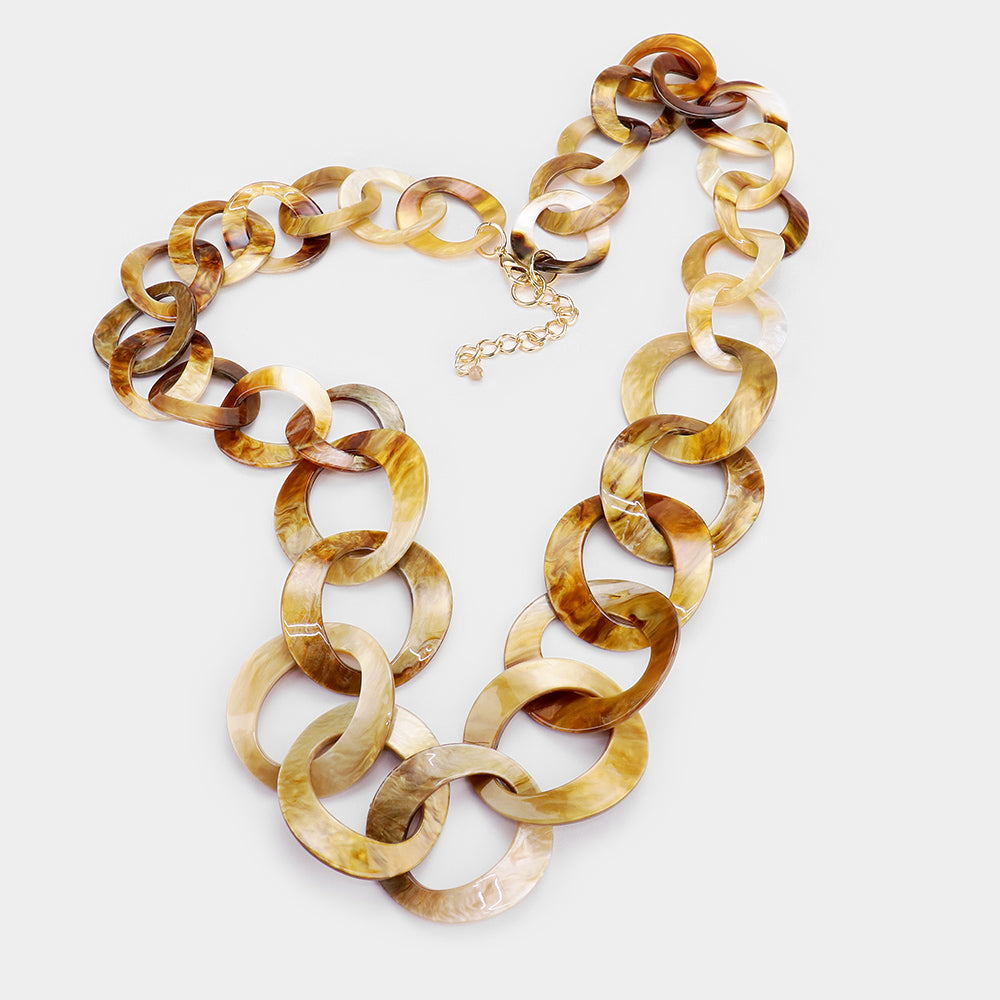 iLLASPARKZ Bold Celluloid Acetate Link Long Necklace