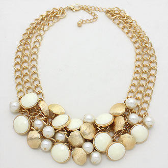iLLASPARKZ Resin Enamel Pearl Cluster Chain Necklace