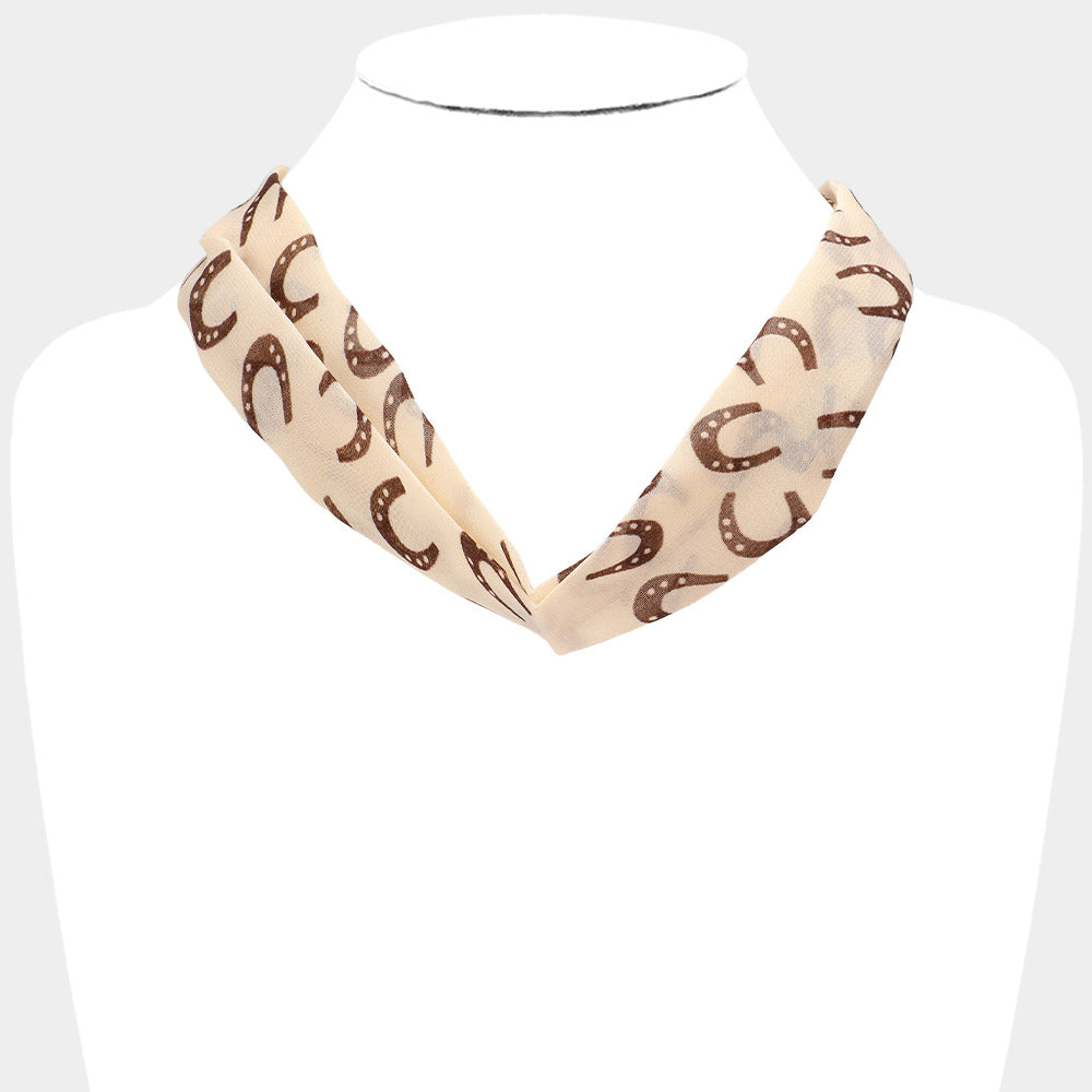 iLLASPARKZ Horseshoe Print Fabric Chiffon Necklace