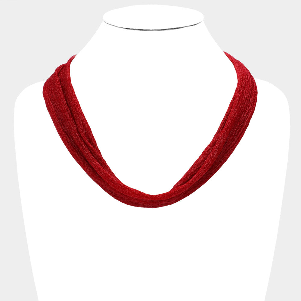 iLLASPARKZ Shiny Fabric Chiffon Scarf Necklace