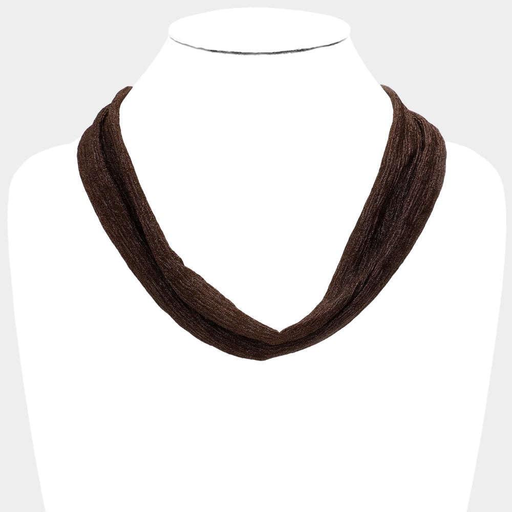 iLLASPARKZ Shiny Fabric Chiffon Scarf Necklace