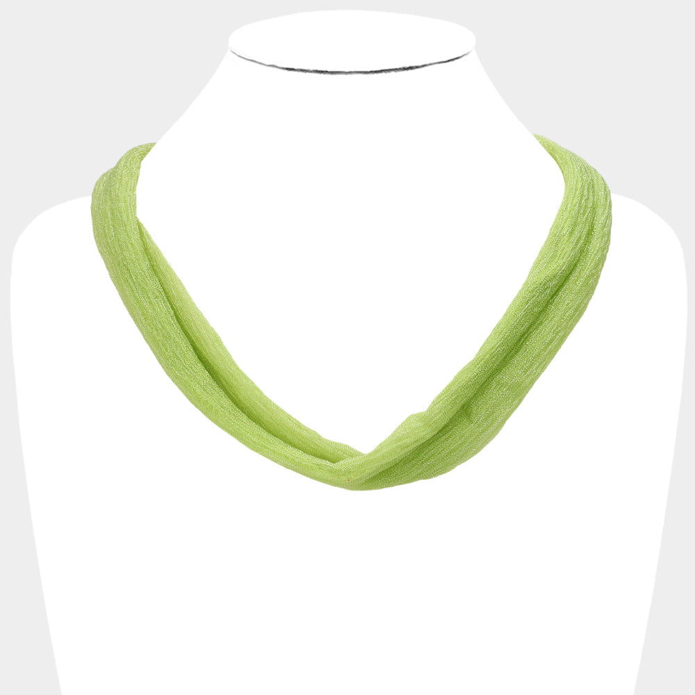 iLLASPARKZ Shiny Fabric Chiffon Scarf Necklace