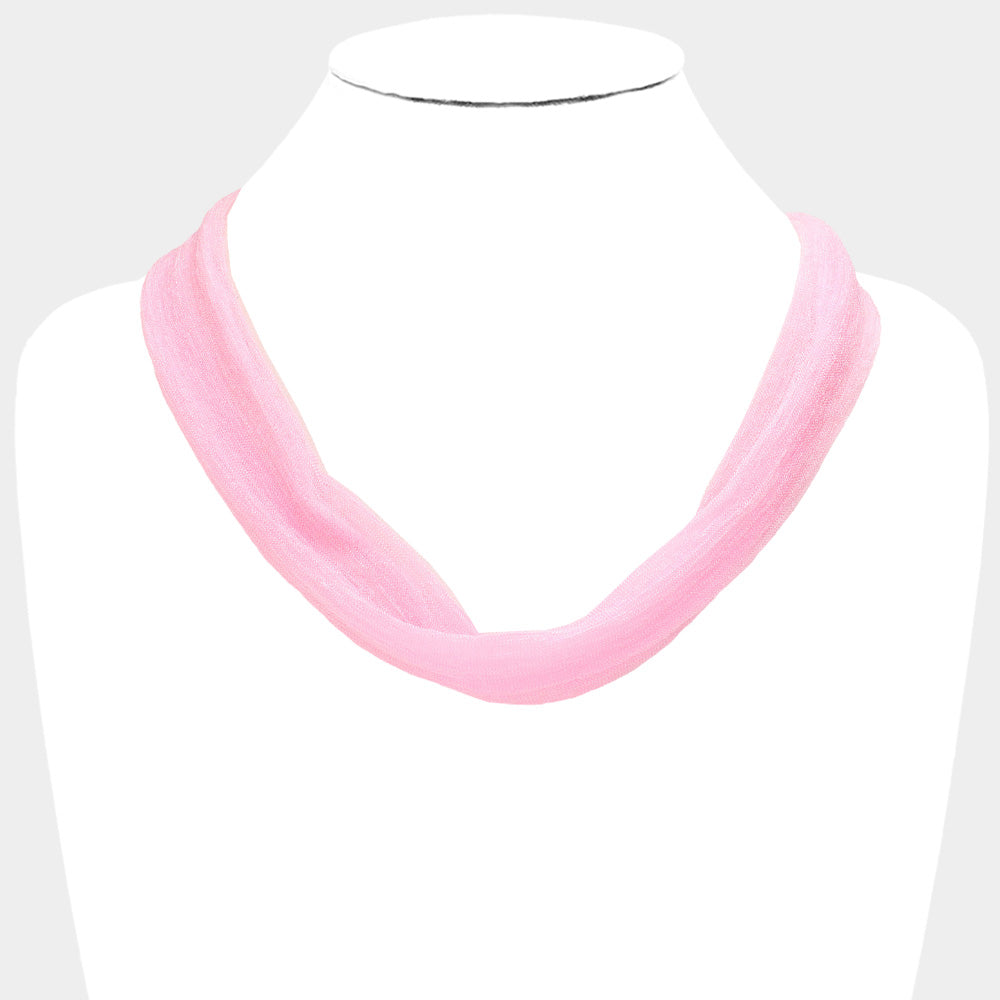 iLLASPARKZ Shiny Fabric Chiffon Scarf Necklace