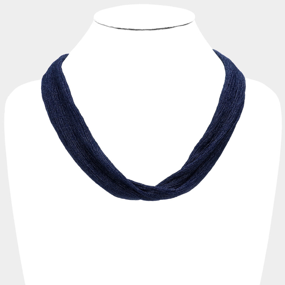 iLLASPARKZ Shiny Fabric Chiffon Scarf Necklace