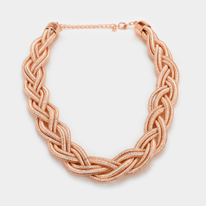 iLLASPARKZ Braided metallic cord necklace