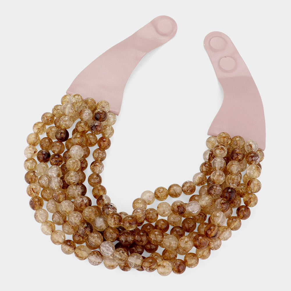 iLLASPARKZ Faceted Beaded Multi Layered Magnetic Collar Necklace
