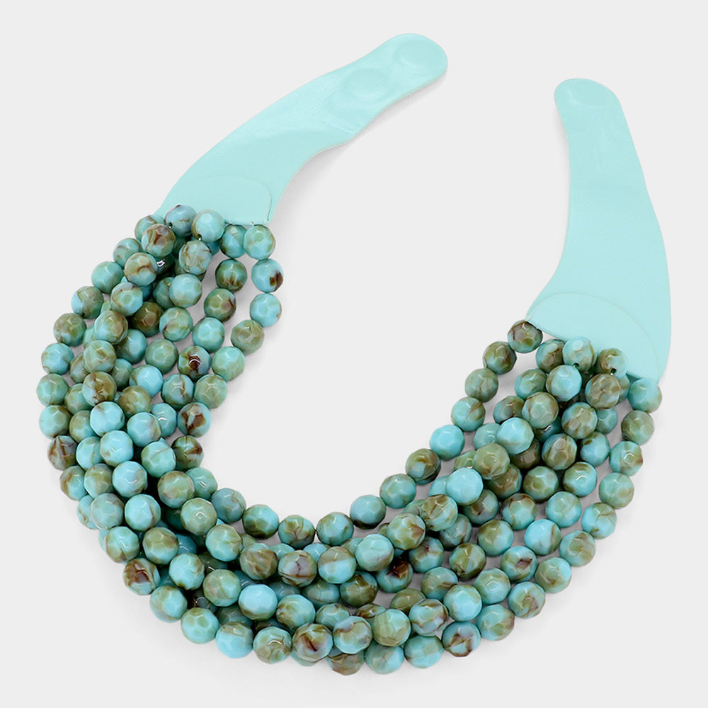 iLLASPARKZ Faceted Beaded Multi Layered Magnetic Collar Necklace