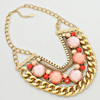 iLLASPARKZ Dome Gem Mesh Chain Necklace