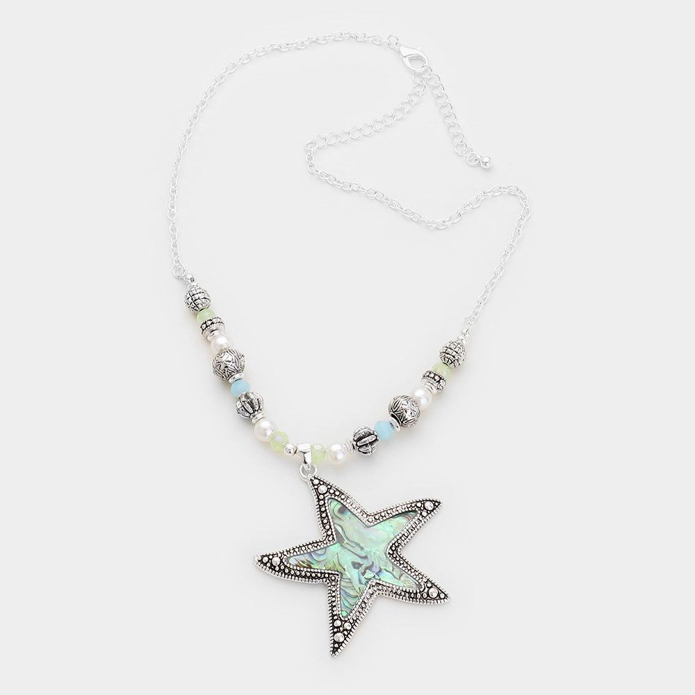 iLLASPARKZ Abalone Starfish Multi Bead Necklace
