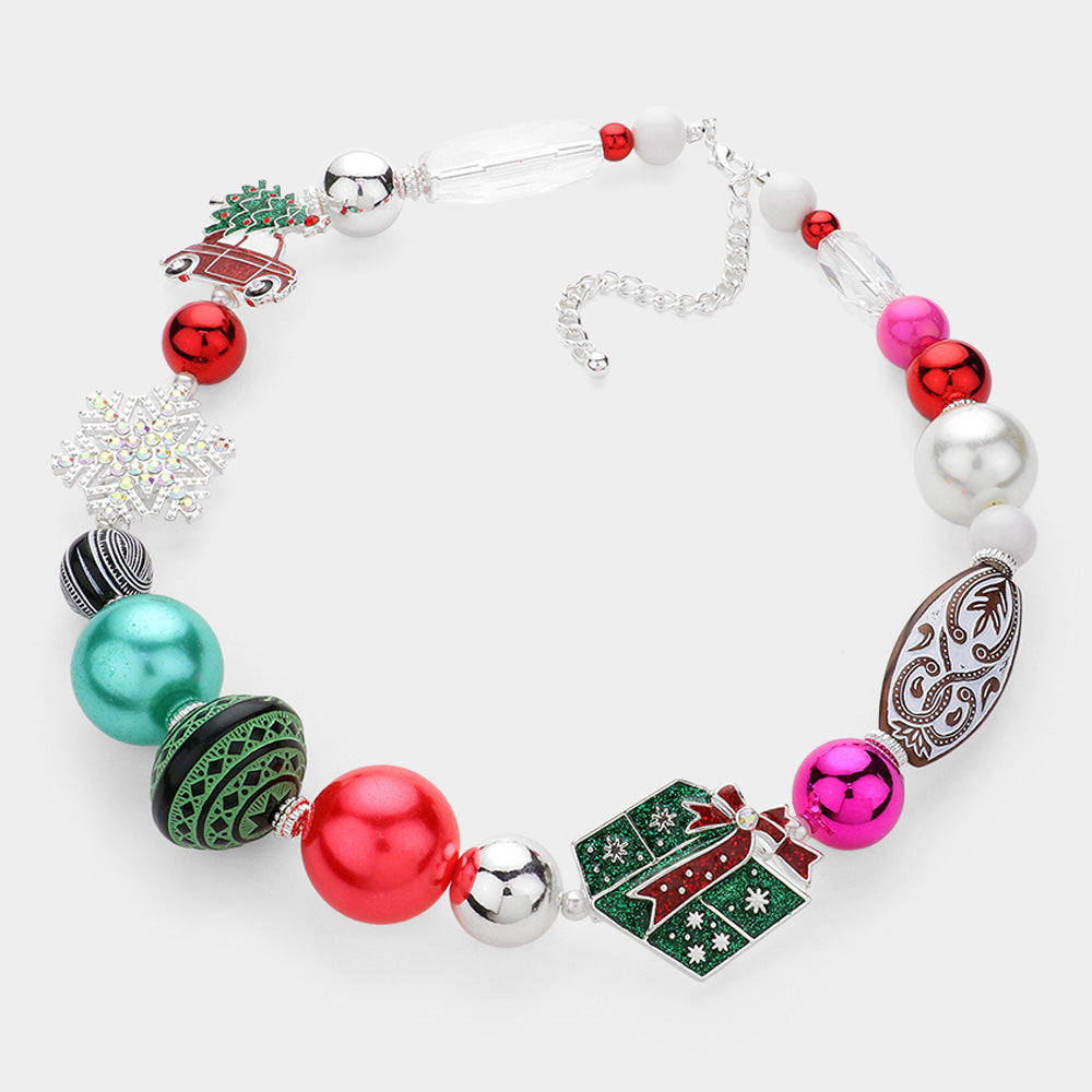 iLLASPARKZ Christmas Ornament Beaded Necklace