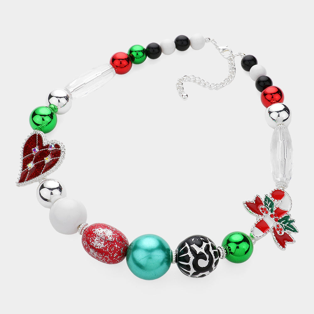 iLLASPARKZ Christmas Ornament Beaded Necklace