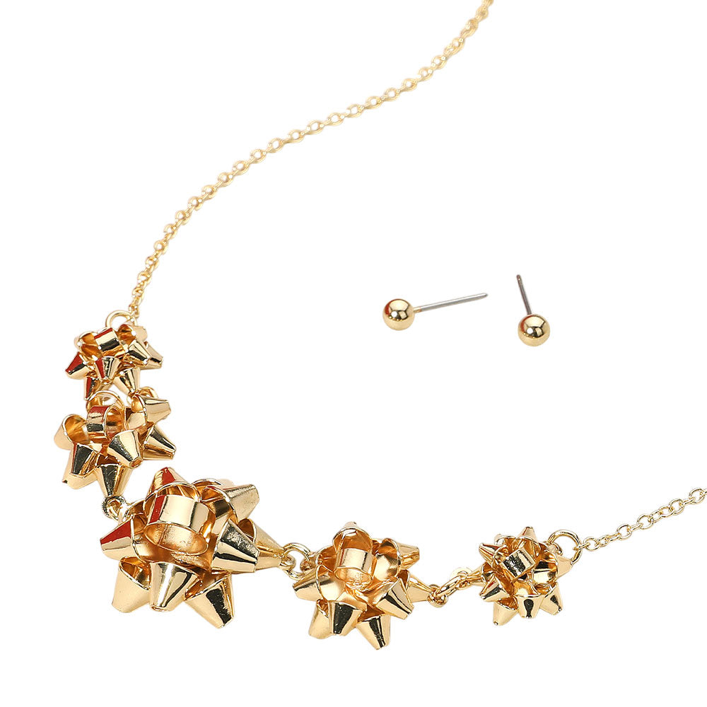 iLLASPARKZ Christmas Gift Bow Link Necklace