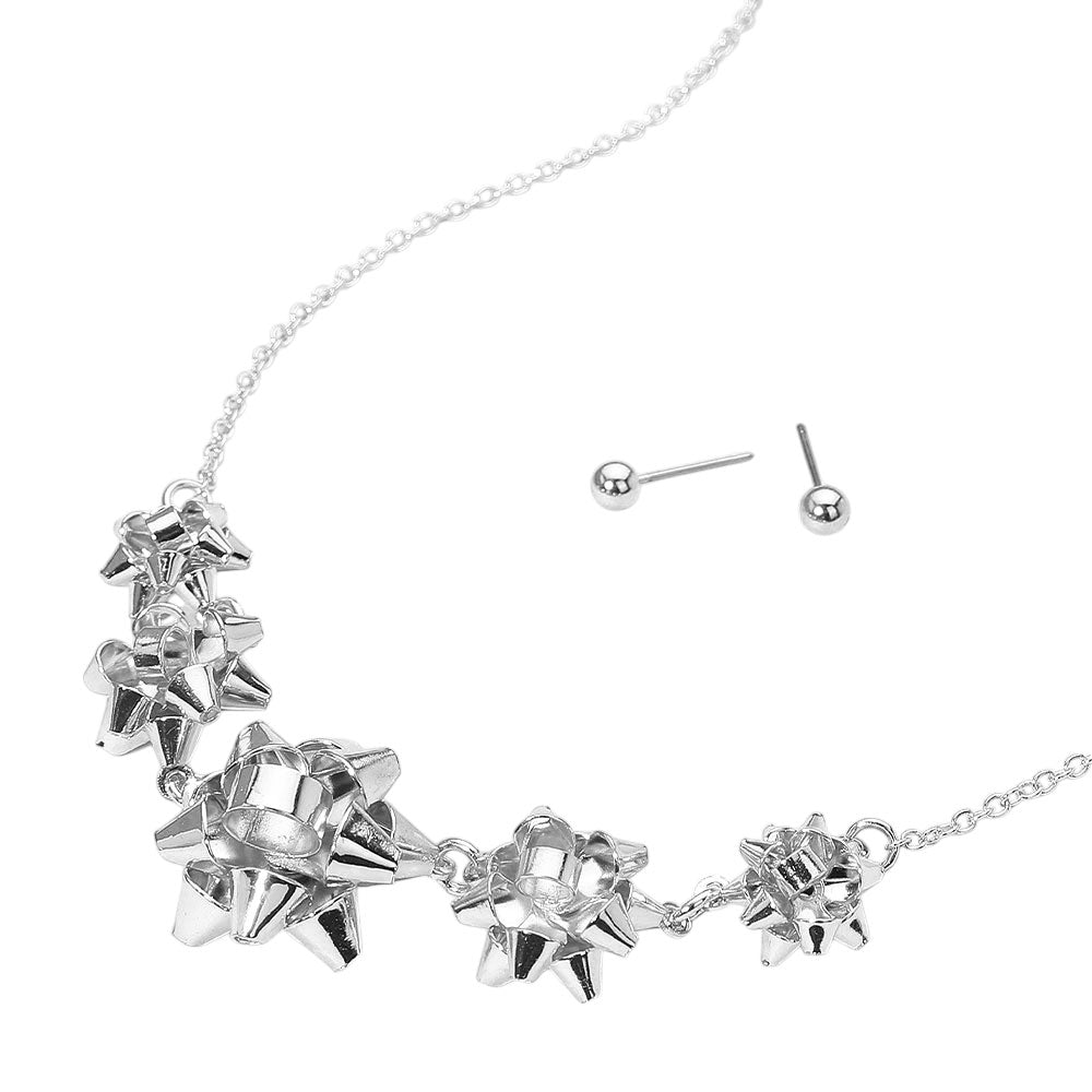 iLLASPARKZ Christmas Gift Bow Link Necklace