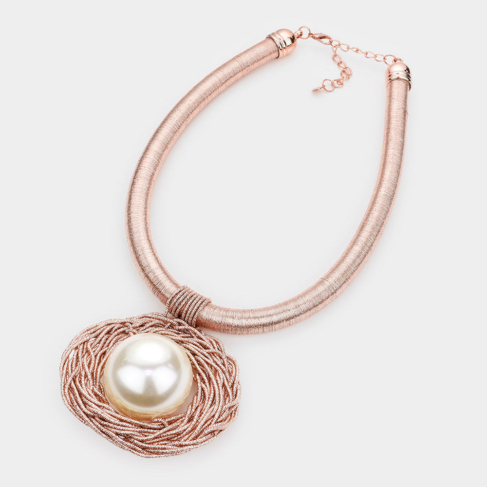 iLLASPARKZ Pearl Centered Braided Cord Necklace