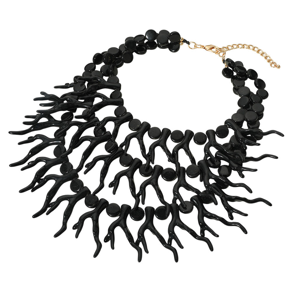 iLLASPARKZ Bold Layered Coral Statement Necklace