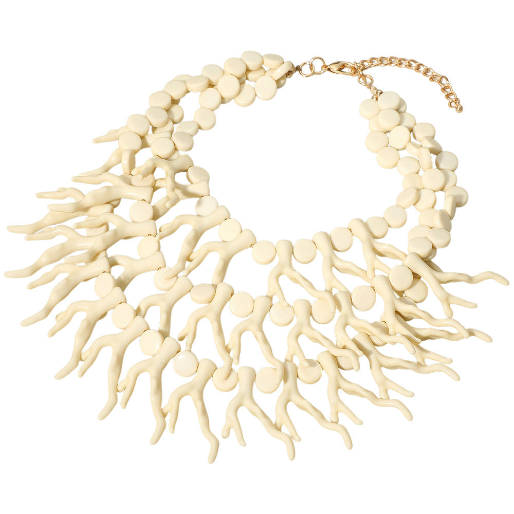 iLLASPARKZ Bold Layered Coral Statement Necklace