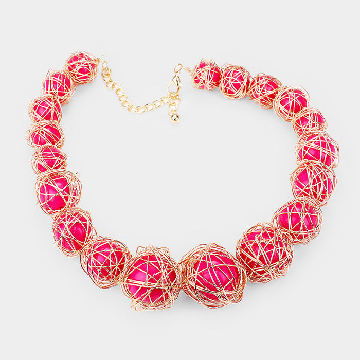 iLLASPARKZ Wire Wrap Statement Necklace